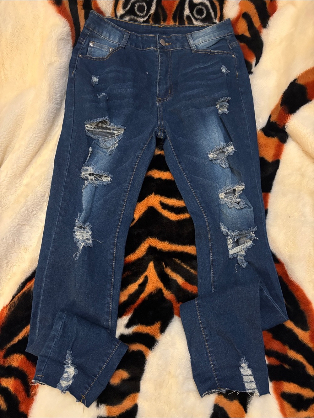 Women’s Distressed Blue Jeans